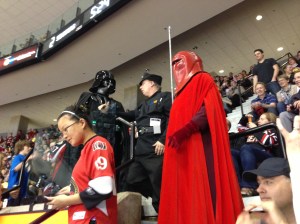 I don't care if he's here for a charity fundraiser, dressing up as General Motti three days after actor Richard LeParmentier passed away is not cool. 