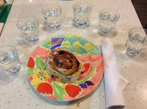 The work-around for the tiny water glasses is you just take a whole bunch of them.