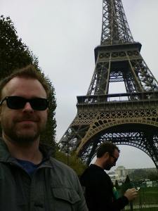 Here's us at the Eiffel Tower. They named it after the guy who got other people to build it.